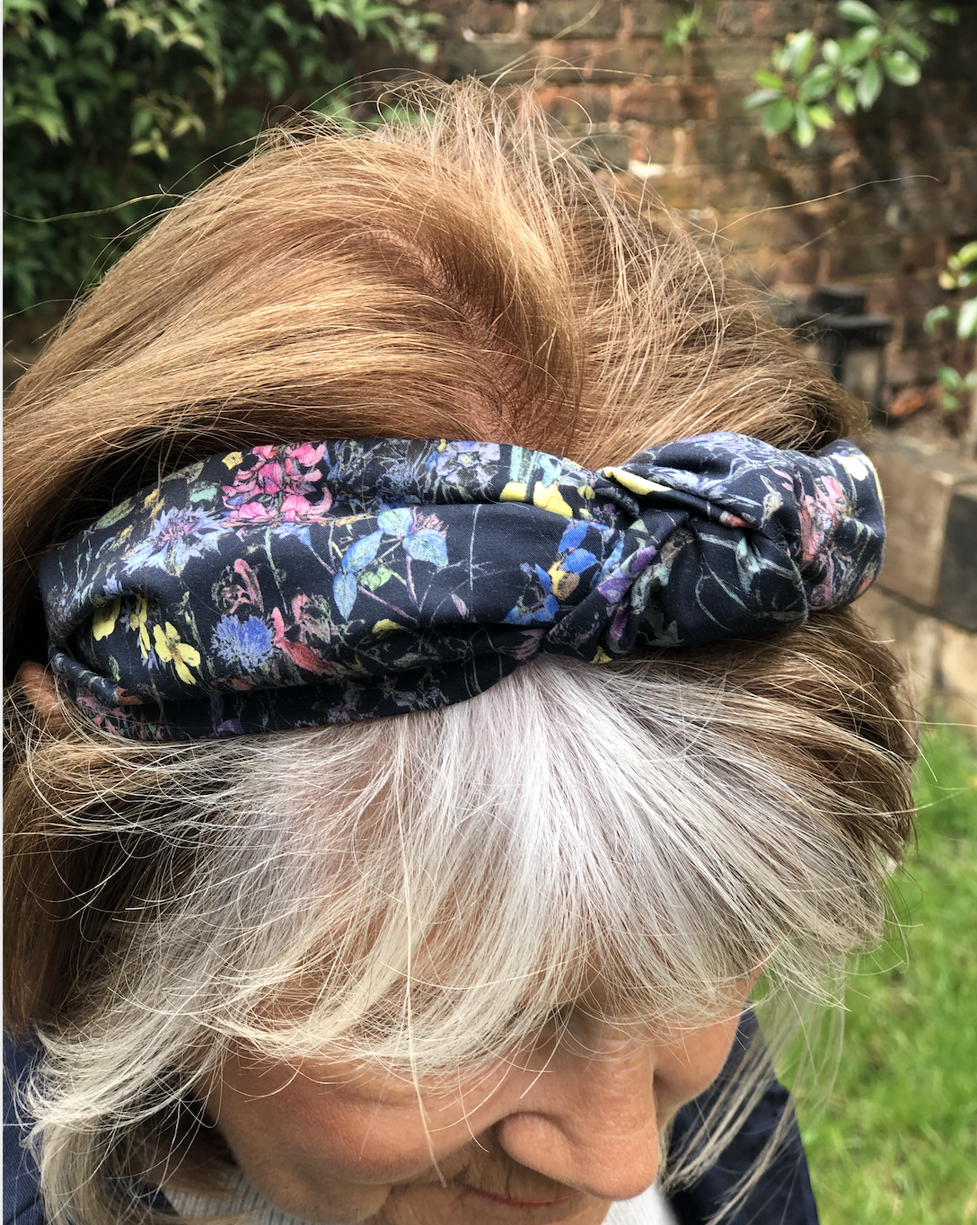 Ladies Knot Alice band - Liberty of London Black Wild Flowers