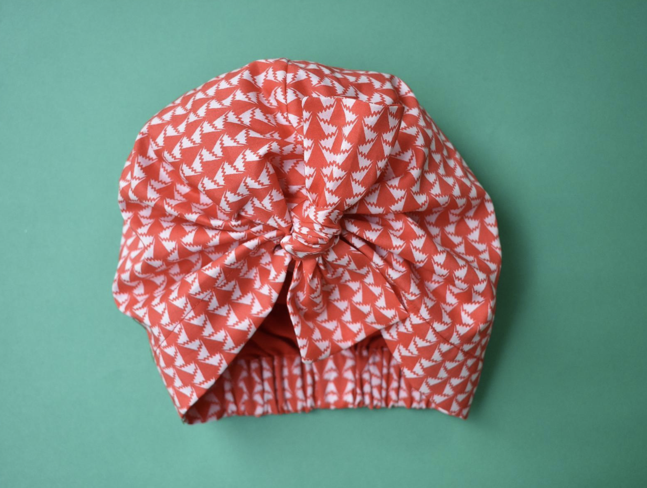 Little Land Girl Baby Hat - Liberty of London Red and White Jonathan print