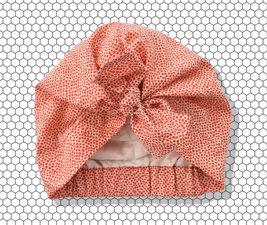 Little Land Girl Baby Turban Hat - Liberty of London Red Marco print