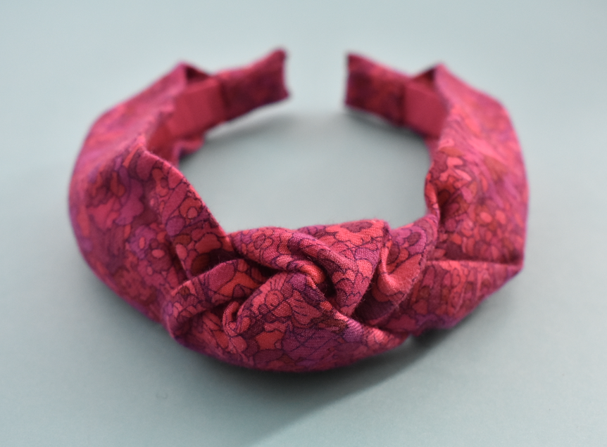Ladies Knot Alice band - Liberty of London Bright Pink Graphic sample - Silk & Lawn