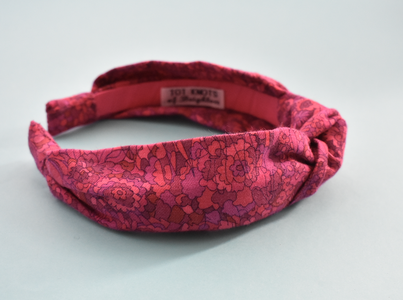 Ladies Knot Alice band - Liberty of London Bright Pink Graphic sample - Silk & Lawn