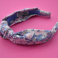 Twisted or Knot Alice band - Liberty of London Winter Rose print (TWISTED) - Silk & Lawn