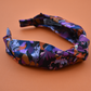 Ladies Knot headband - Liberty of London Camo Flowers - Silk & Lawn