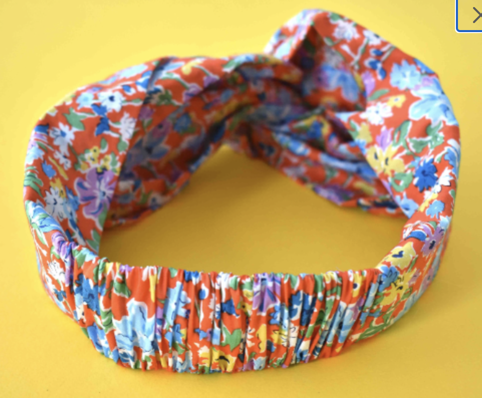 Kids 6-18mths  Twisted hairband - California Red Liberty of London print