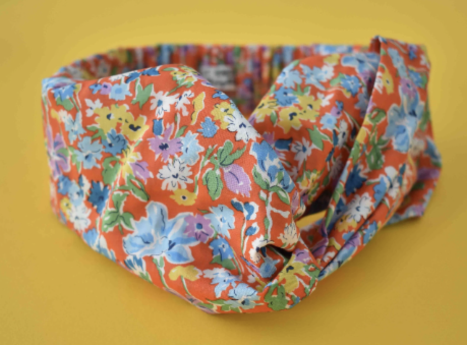 Kids 6-18mths  Twisted hairband - California Red Liberty of London print