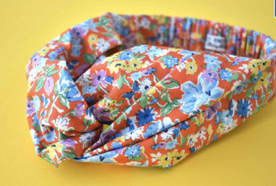 Kids 6-18mths  Twisted hairband - California Red Liberty of London print
