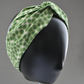Ladies Twisted Turban hairband and neck scarf - Liberty of London Xanthe Sunbeam Green - Silk & Lawn