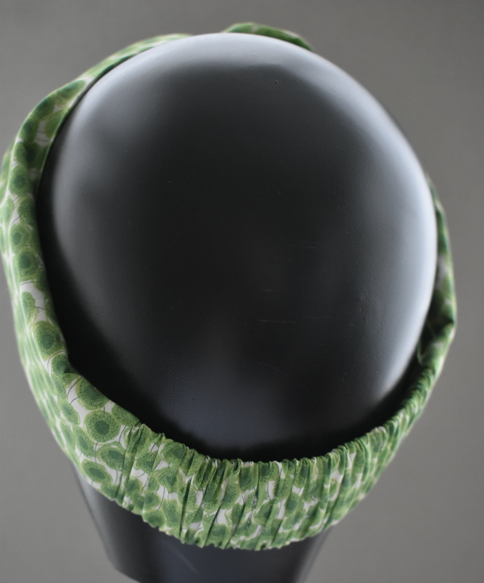 Ladies Twisted Turban hairband and neck scarf - Liberty of London Xanthe Sunbeam Green - Silk & Lawn