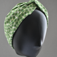 Ladies Twisted Turban hairband and neck scarf - Liberty of London Xanthe Sunbeam Green - Silk & Lawn