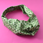 Ladies Twisted Turban hairband and neck scarf - Liberty of London Xanthe Sunbeam Green - Silk & Lawn