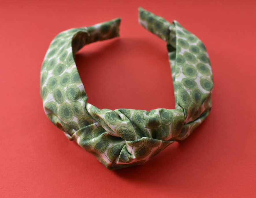Ladies Knot Alice headband - Liberty of London Xanthe Sunbeam Green - Silk & Lawn