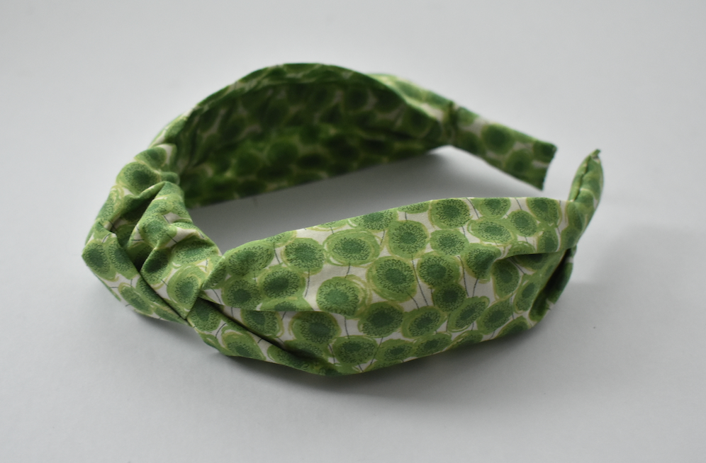 Ladies Knot Alice headband - Liberty of London Xanthe Sunbeam Green - Silk & Lawn