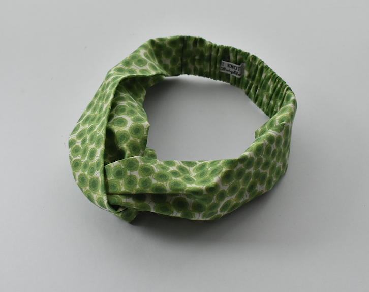 Ladies Twisted Turban hairband and neck scarf - Liberty of London Xanthe Sunbeam Green - Silk & Lawn