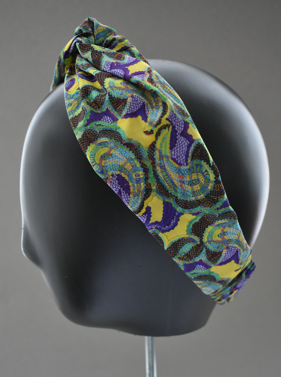 Ladies Twisted Turban Headband - Liberty of London Babylon - Silk & Lawn