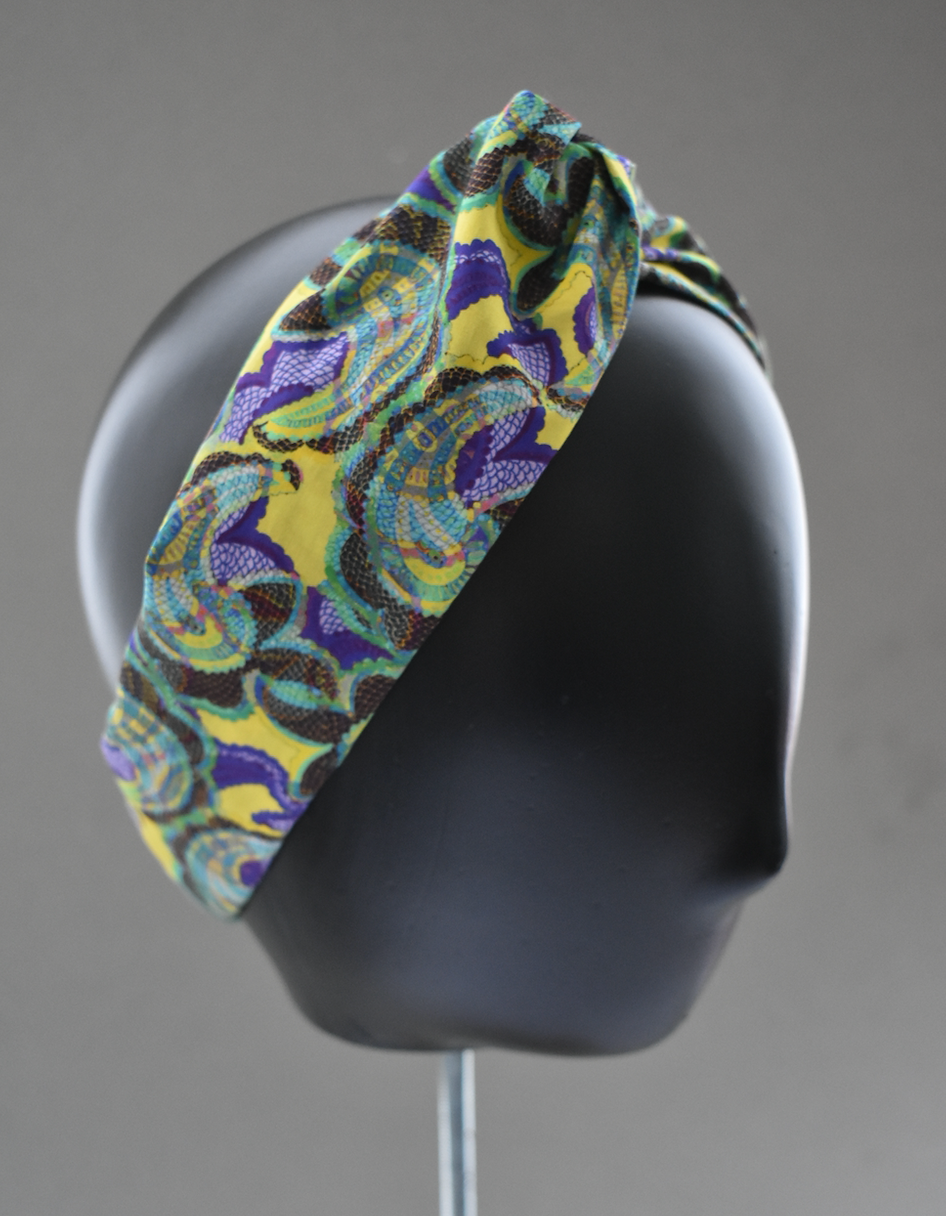 Ladies Twisted Turban Headband - Liberty of London Babylon - Silk & Lawn