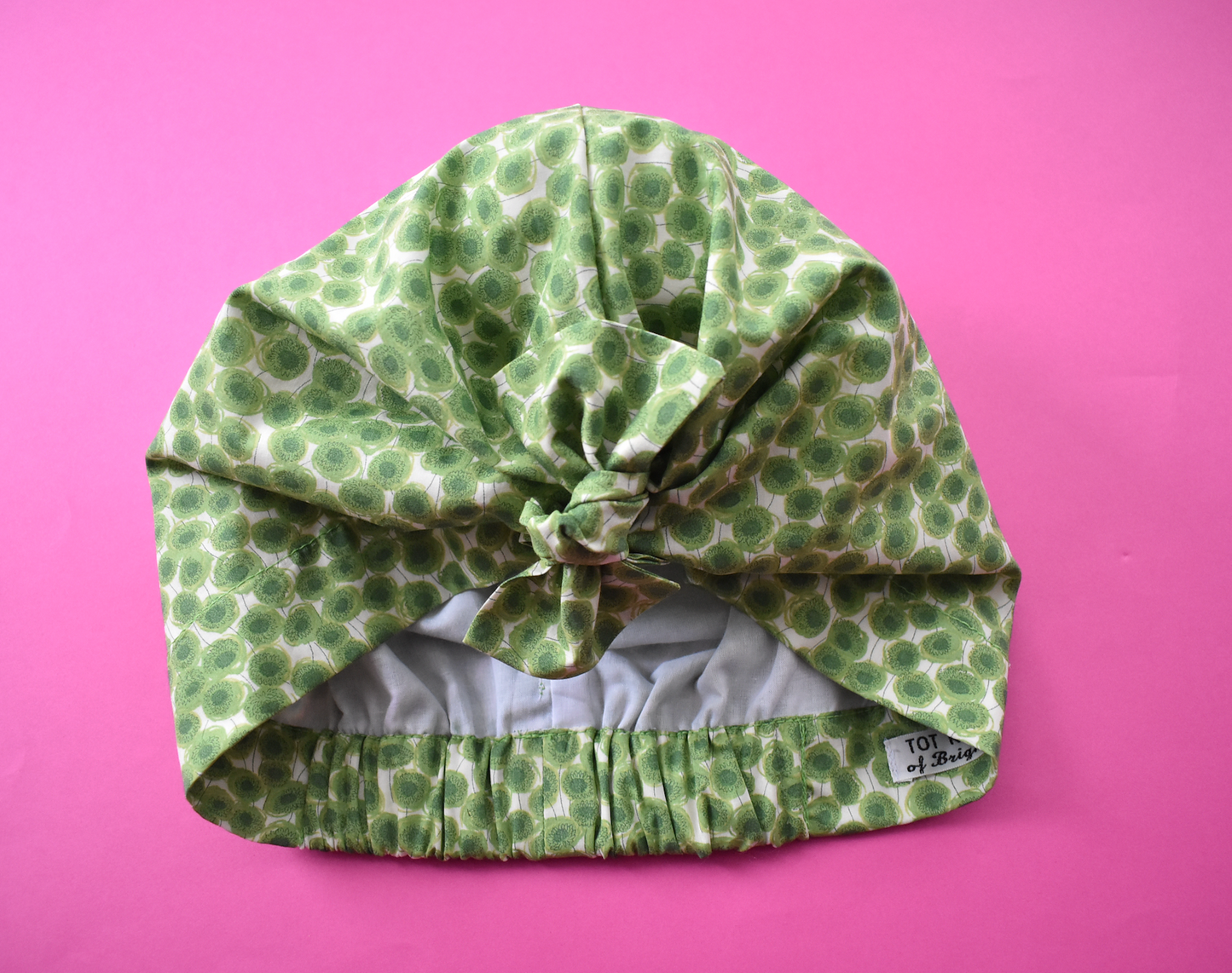 Ladies Turban Hat - Liberty of London Sunbeam Xanthe Green - Silk & Lawn