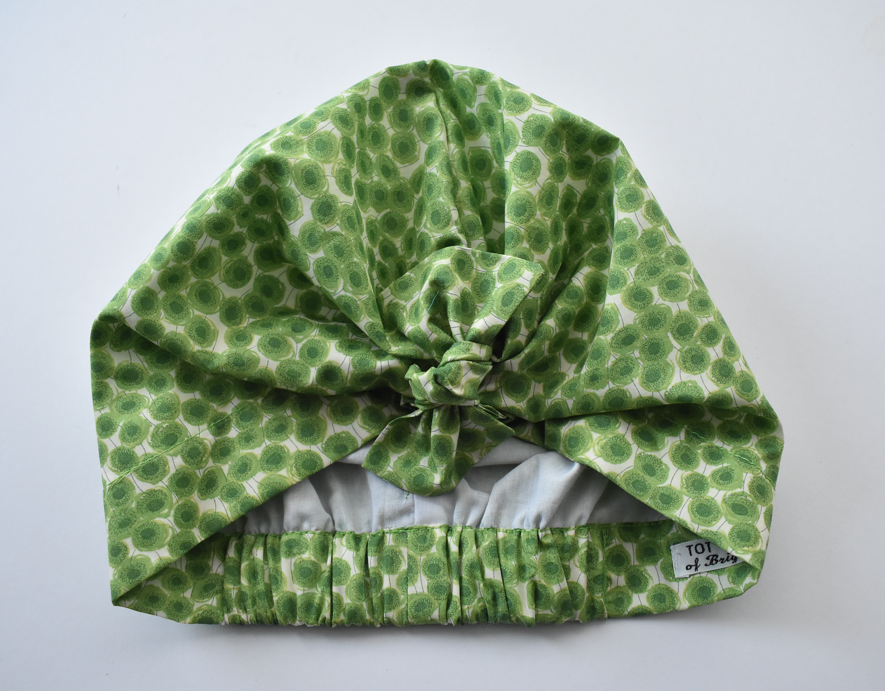 Ladies Turban Hat - Liberty of London Sunbeam Xanthe Green - Silk & Lawn