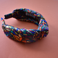 Silk Knot Alice band - Liberty of London Artist Jewel graphic printed silk - Silk & Lawn