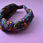 Silk Knot Alice band - Liberty of London Artist Jewel graphic printed silk - Silk & Lawn