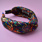 Silk Knot Alice band - Liberty of London Artist Jewel graphic printed silk - Silk & Lawn