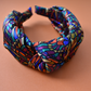 Silk Knot Alice band - Liberty of London Artist Jewel graphic printed silk - Silk & Lawn