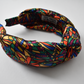 Silk Knot Alice band - Liberty of London Artist Jewel graphic printed silk - Silk & Lawn