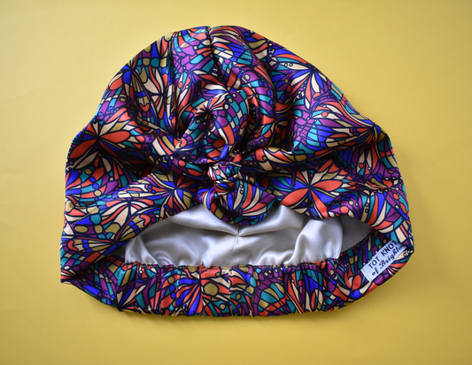 Luxury Turban & Head wrap - Pure silk - Liberty of London Artist Jewel - graphic printed silk