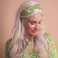 Ladies Knot Alice headband - Liberty of London Xanthe Sunbeam Green - Silk & Lawn