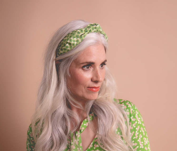 Ladies Knot Alice headband - Liberty of London Xanthe Sunbeam Green - Silk & Lawn
