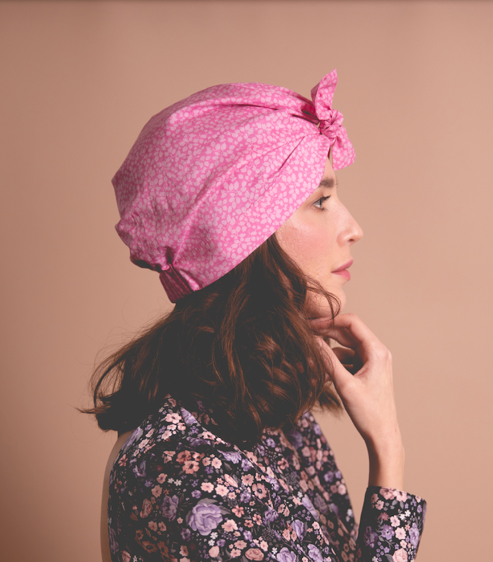 Ladies Turban Hat - Liberty of London Glenjade Pink