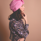 Ladies Turban Hat - Liberty of London Glenjade Pink - Silk & Lawn