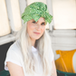 Ladies Turban Hat - Liberty of London Sunbeam Xanthe Green - Silk & Lawn