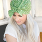Ladies Turban Hat - Liberty of London Sunbeam Xanthe Green - Silk & Lawn