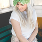 Ladies Turban Hat - Liberty of London Sunbeam Xanthe Green - Silk & Lawn