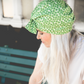 Ladies Turban Hat - Liberty of London Sunbeam Xanthe Green - Silk & Lawn