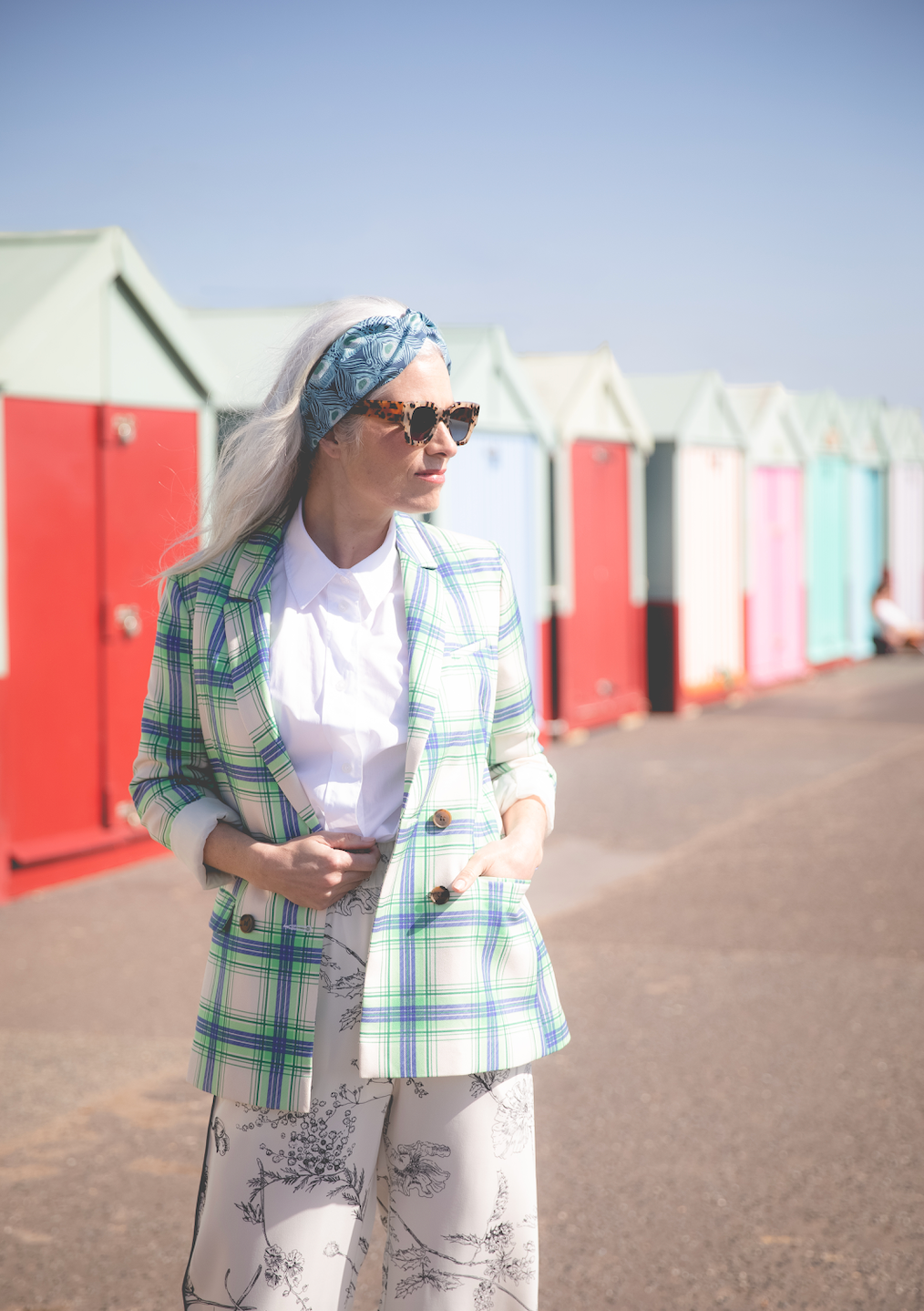 Ladies Twisted Turban Headband - Liberty of London Caesar Peacock Feather