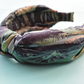 Luxury Silk Knot Alice band - Liberty of London Artist Manning Green printed silk - Silk & Lawn