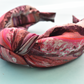 Luxury Silk Knot Alice band - Liberty of London Artist Manning pink printed silk - Silk & Lawn