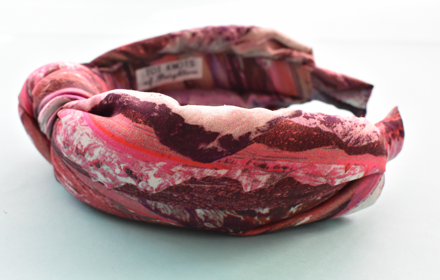 Luxury Silk Knot Alice band - Liberty of London Artist Manning pink printed silk