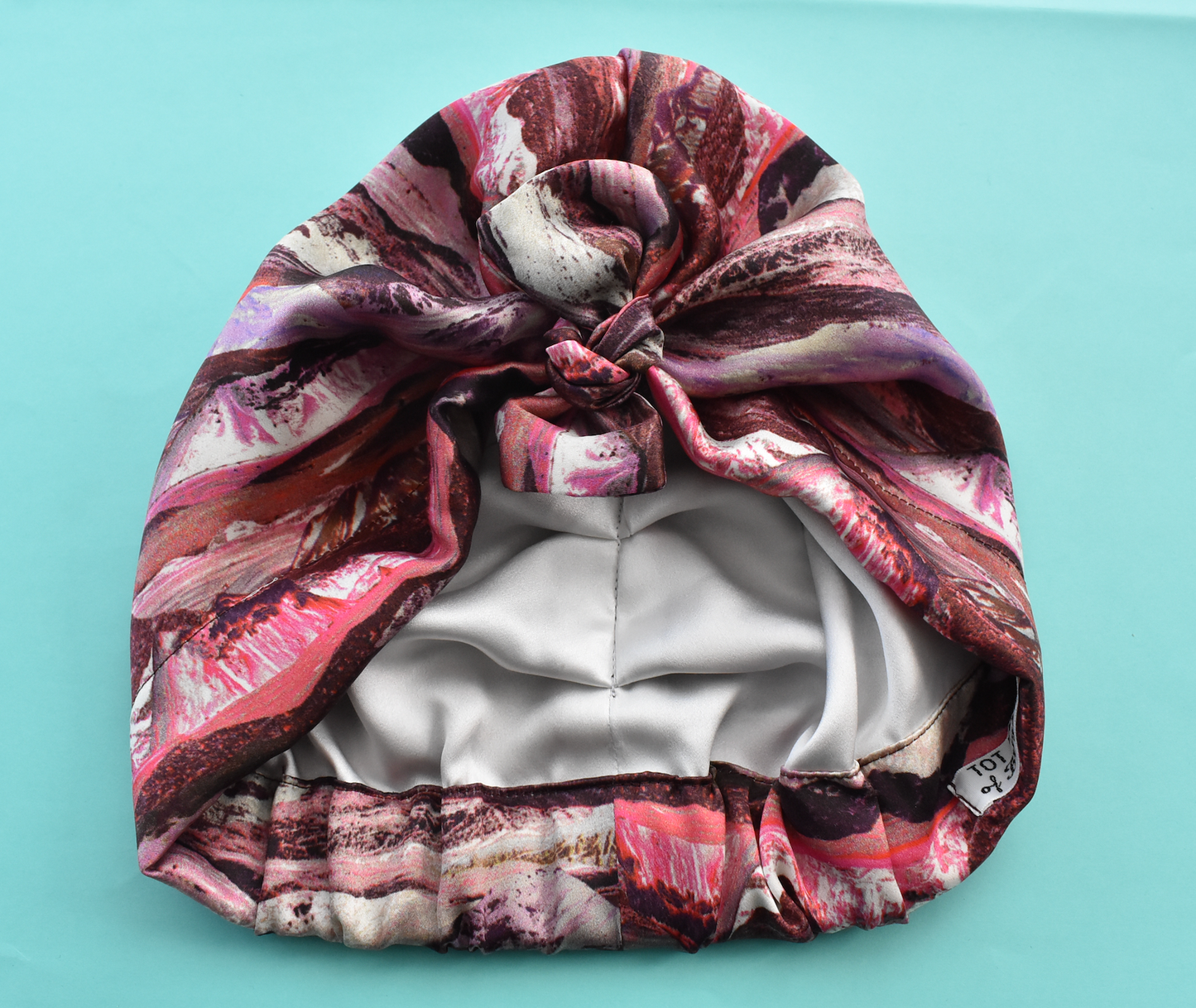 Luxury 100% silk crepe Turban & Head wrap - Liberty of London Artist Manning pink printed silk