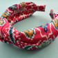 Luxury Silk Knot Alice band - Liberty of London Artist Tapestry Hearts Silk Satin - Silk & Lawn
