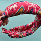 Luxury Silk Knot Alice band - Liberty of London Artist Tapestry Hearts Silk Satin - Silk & Lawn