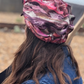 Luxury 100% silk crepe Turban & Head wrap - Liberty of London Artist Manning pink printed silk