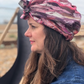 Luxury 100% silk crepe Turban & Head wrap - Liberty of London Artist Manning pink printed silk