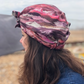 Luxury 100% silk crepe Turban & Head wrap - Liberty of London Artist Manning pink printed silk
