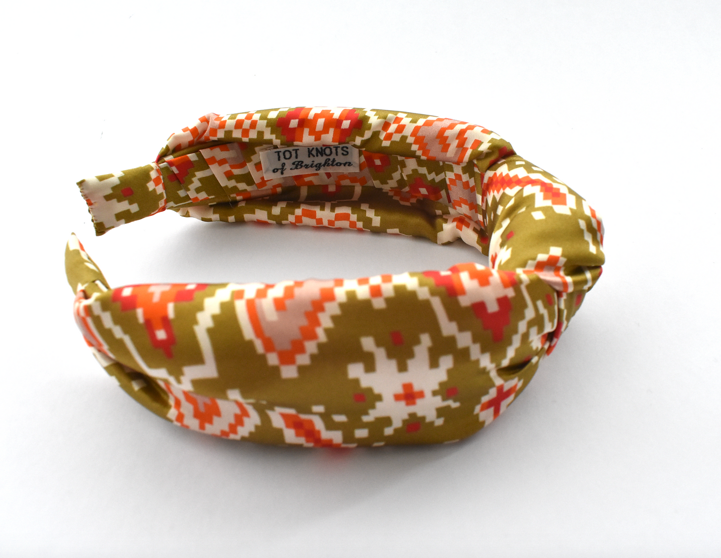 Luxury Silk Knot Alice band - in iconic Liberty Silk Satin Gold Tapestry Hearts