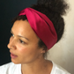 Silk Twisted Turban hairband and neck scarf in Burgundy Mulberry Silk - 100% pure silk satin - Silk & Lawn