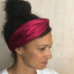 Silk Twisted Turban hairband and neck scarf in Burgundy Mulberry Silk - 100% pure silk satin - Silk & Lawn