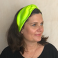 Silk Twisted Turban hairband and neck scarf in Neon Green Mulberry Silk - 100% pure silk satin - Silk & Lawn