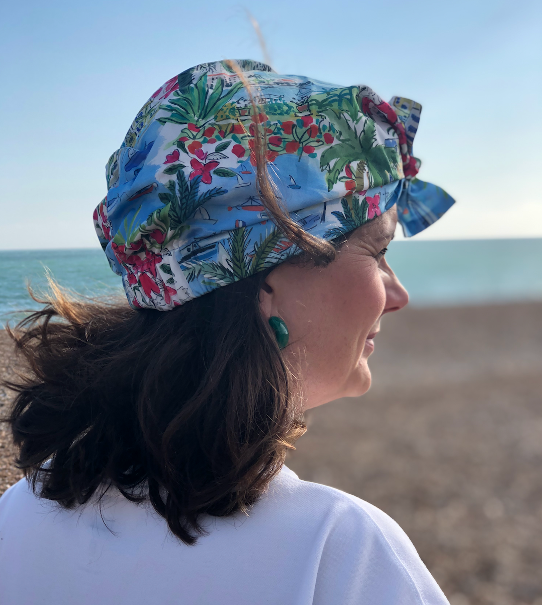 Ladies Turban Hat - Liberty of London Cape vista